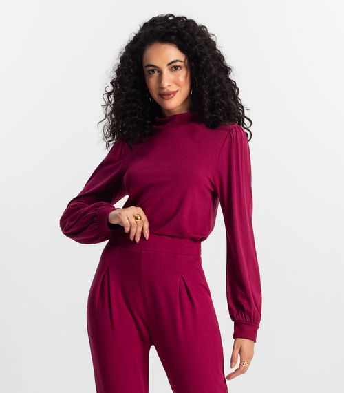 Blusa Manga Longa Feminina Rovitex Vermelho