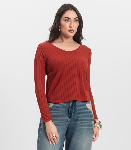 Blusa Manga Longa Infinita Cor Laranja