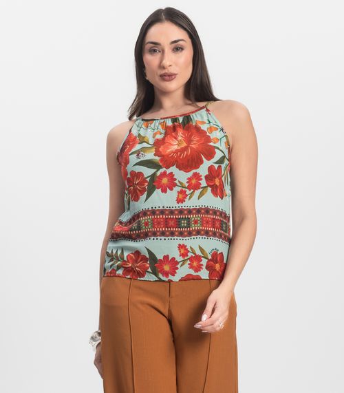 Blusa Feminina de Alça Infinita Cor Azul