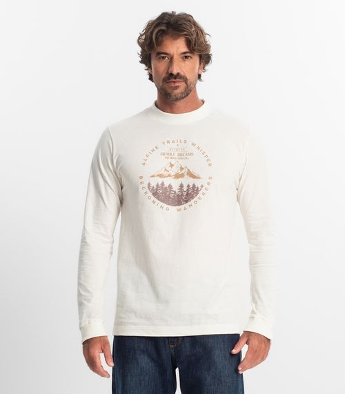 Camiseta Masculina Manga Longa Diametro Bege