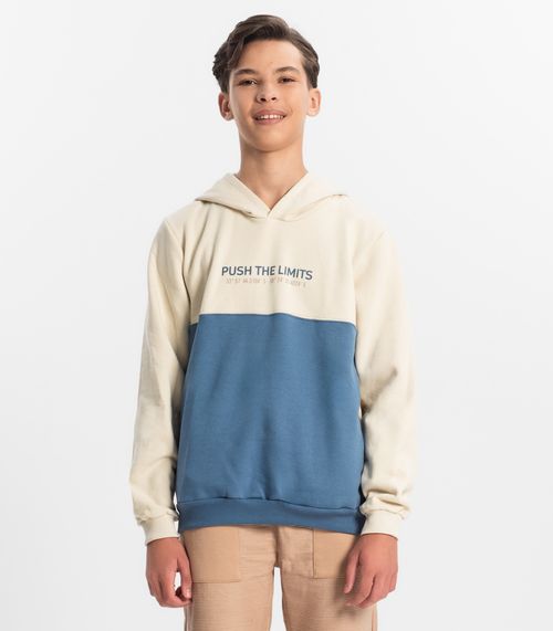 Moletom Juvenil Menino Com Capuz Minty Bege