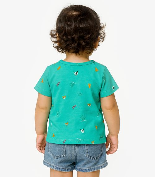 Camiseta Infantil Menino Animais Infinita Cor Verde