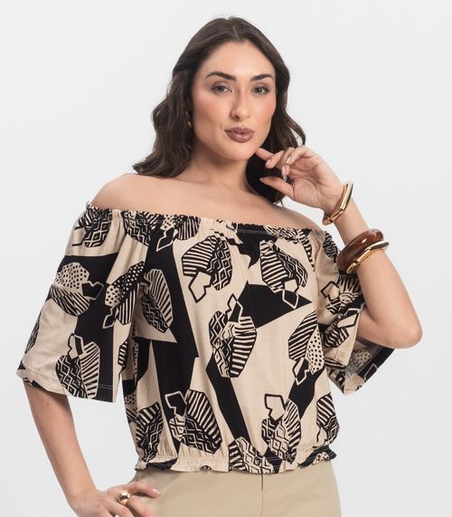 Blusa Feminina Ciganinha Infinita Cor Preto