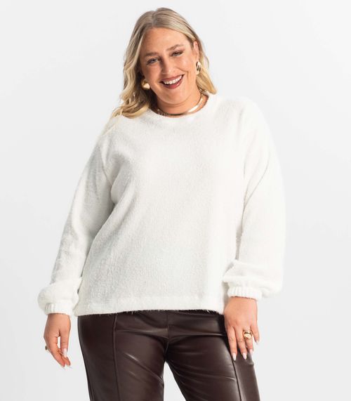 Blusão Feminino Plus Size Secret Glam Bege
