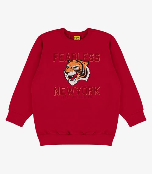 Blusão Infantil Em Moletom Rovi Kids Vermelho