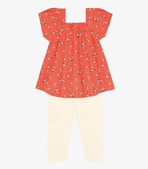 Conjunto Infantil Bata Com Legging Trick Nick Laranja