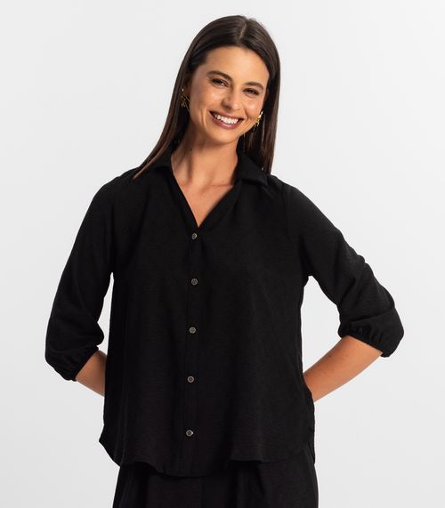 Camisa 3/4 Feminina Rovitex Preto