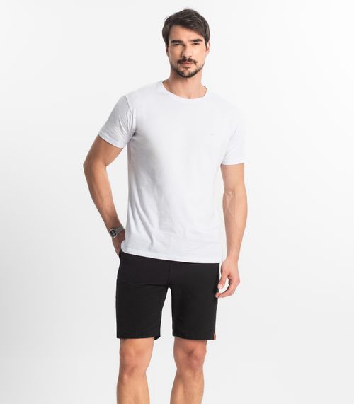 Bermuda Masculina Sarja Elástico E Bolsos Shift Preto