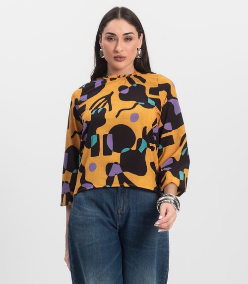 Blusa Manga Longa Infinita Cor Amarelo