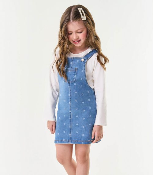 Salopete Infantil Jeans Trick Nick Azul
