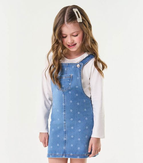 Salopete Infantil Jeans Trick Nick Azul