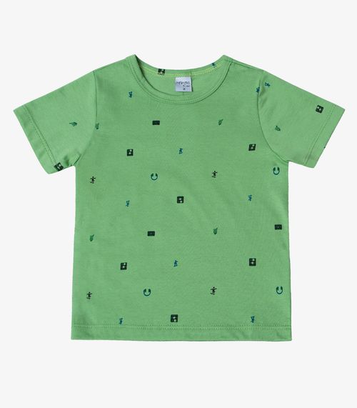 Camiseta Infantil Masculina Animais Infinita Cor Verde