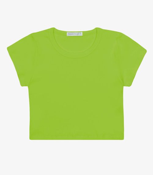 Blusa Cropped Infantil Ribana Canelada Trick Nick Verde