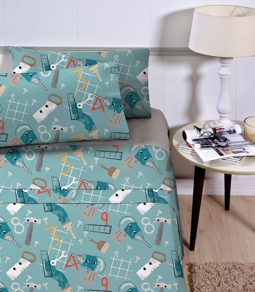 Jogo de Cama Infantil 3 Peças Corttex Verde