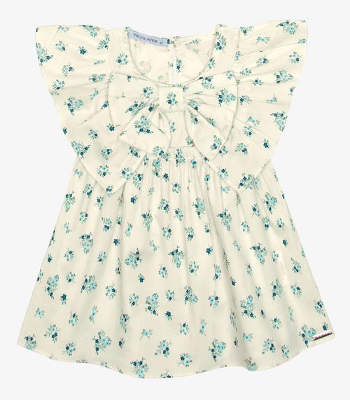 Vestido Infantil Popeline Com Laço Trick Nick Bege