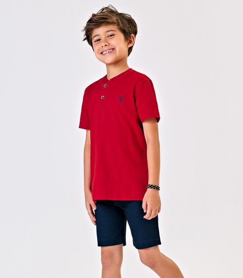 Conjunto Infantil Camiseta Com Bermuda Trick Nick Vermelho