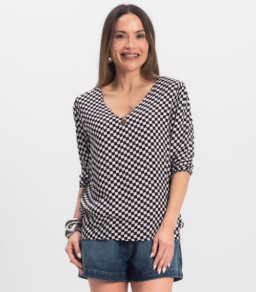 Blusa Manga Curta Infinita Cor Branco