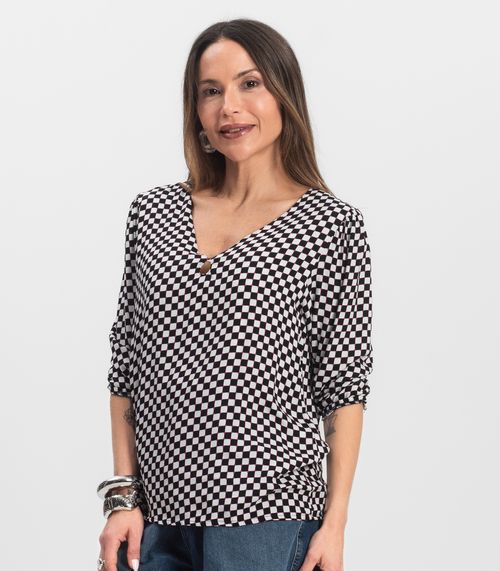 Blusa Manga Curta Infinita Cor Branco