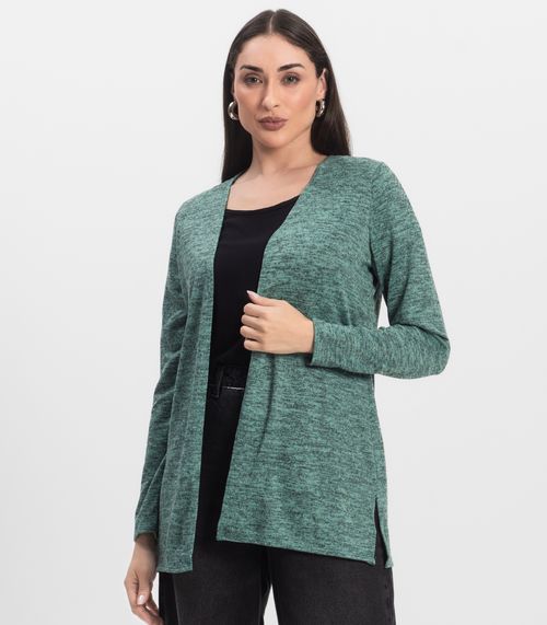 Cardigan Feminino Alongado Infinita Cor Verde