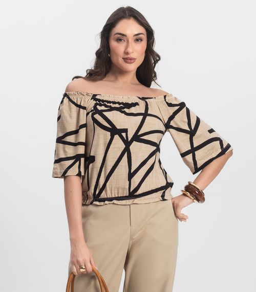 Blusa Feminina Ciganinha Infinita Cor Marrom