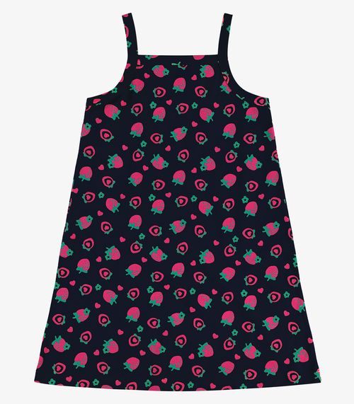Vestido de alça infantil em Meia Malha Rovi Kids Azul