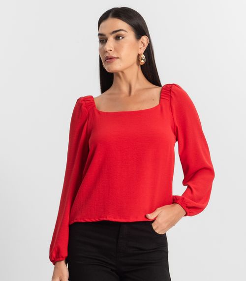 Blusa Feminina Manga 7/8 Rovitex Vermelho