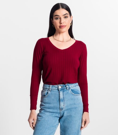 Blusa Manga Longa Infinita Cor Vermelho