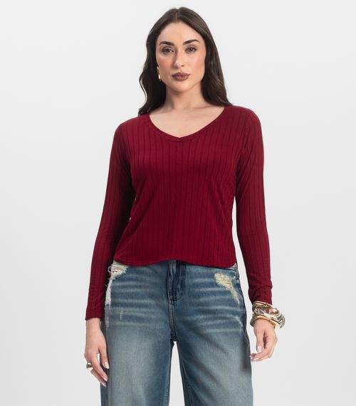 Blusa Manga Longa Infinita Cor Vermelho