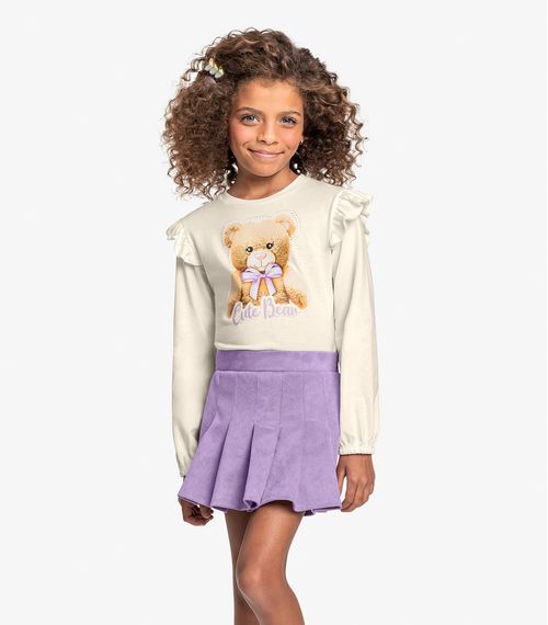Conjunto Infantil Blusa Com Shorts Saia Trick Nick Roxo