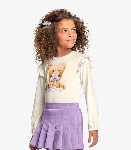 Conjunto Infantil Blusa Com Shorts Saia Trick Nick Roxo