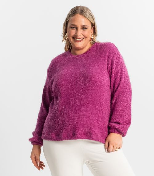 Blusão Feminino Plus Size Secret Glam Roxo