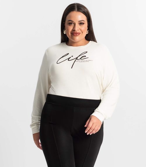 Blusão Feminino Plus Size Secret Glam Bege