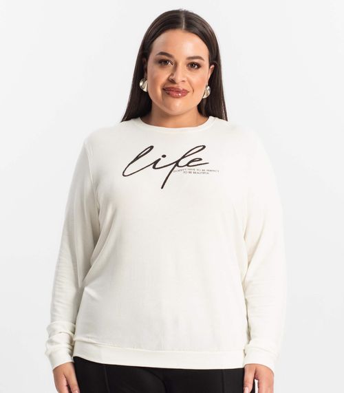 Blusão Feminino Plus Size Secret Glam Bege