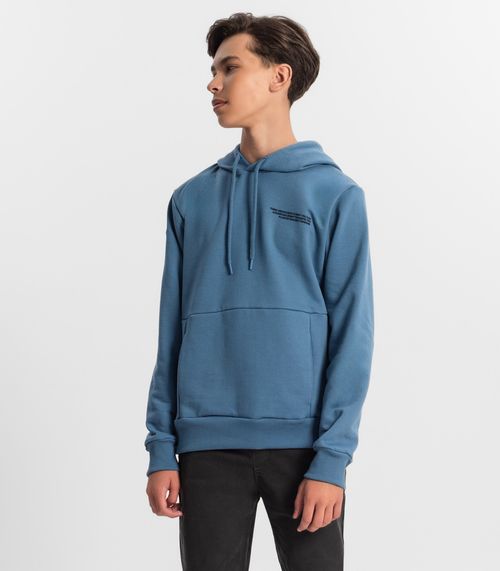 Moletom Juvenil Menino Com Capuz Minty Azul