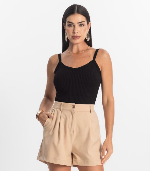 Blusa Básica de Alça Feminina Rovitex Preto