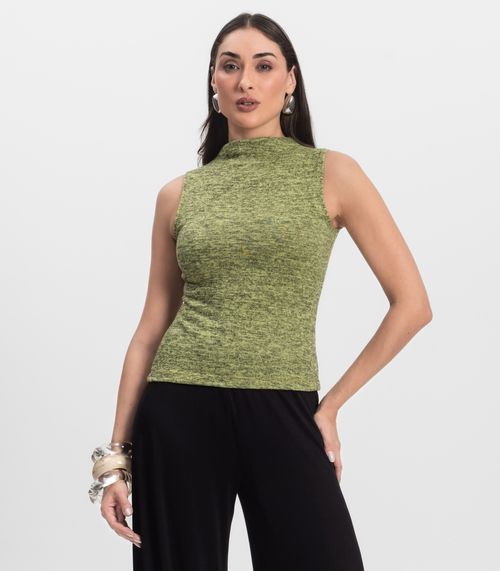 Regata Feminina com Gola Infinita Cor Amarelo