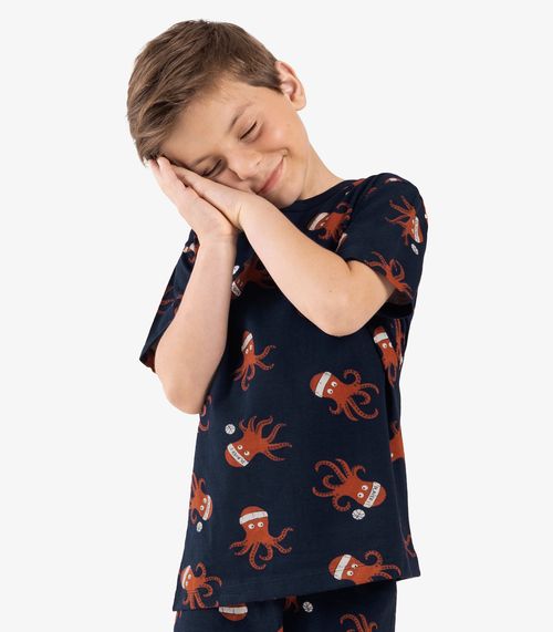 Pijama Infantil Menino Meia Malha Rovi Kids Azul