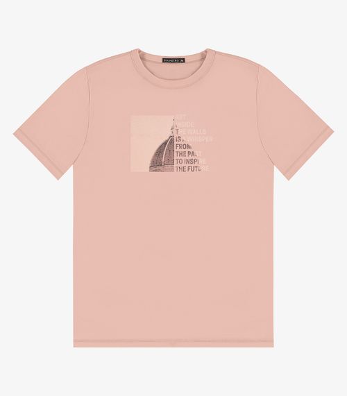Camiseta Masculina em Meia Malha Diametro Rosa