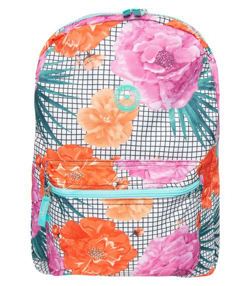 Mochila Escolar Feminina Estampa Floral Clio Verde