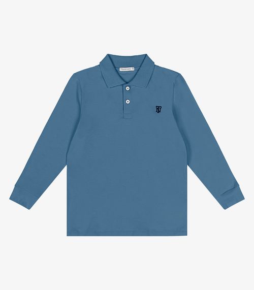 Polo Infantil Menino Manga Longa Trick Nick Azul