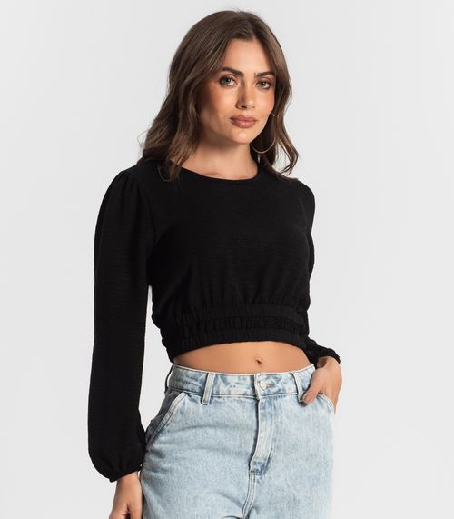 Blusa Feminina Manga Longa Endless Preto