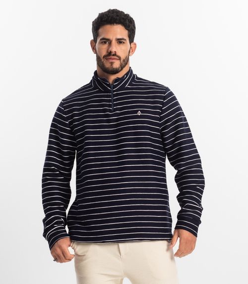 Blusão Masculino Moletinho Listrado Diametro Azul