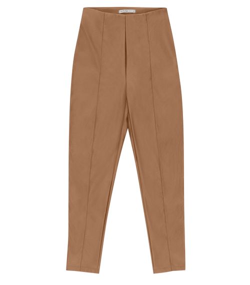 Calça Feminina Skinny de Couro Sintético Endless Marrom