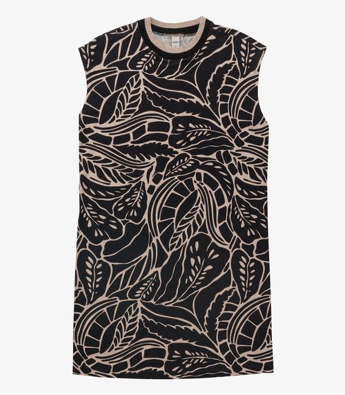 Vestido Feminino Curto Estampado Rovitex Preto