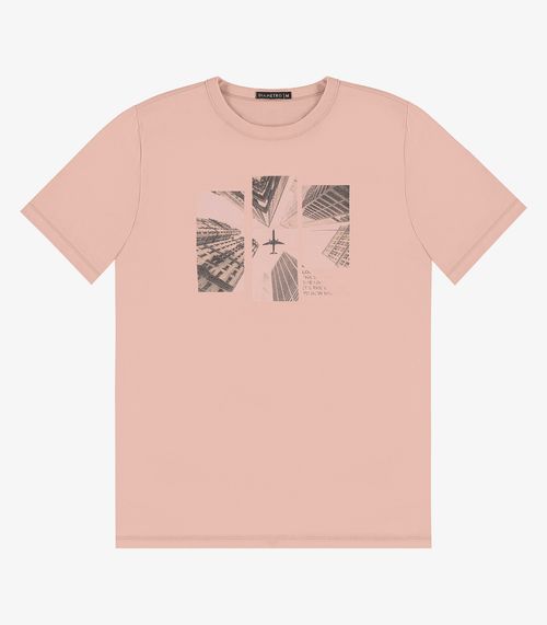 Camiseta Masculina Manga Curta Diametro Rosa