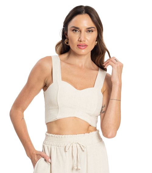 Top Linho Strong Endless Bege