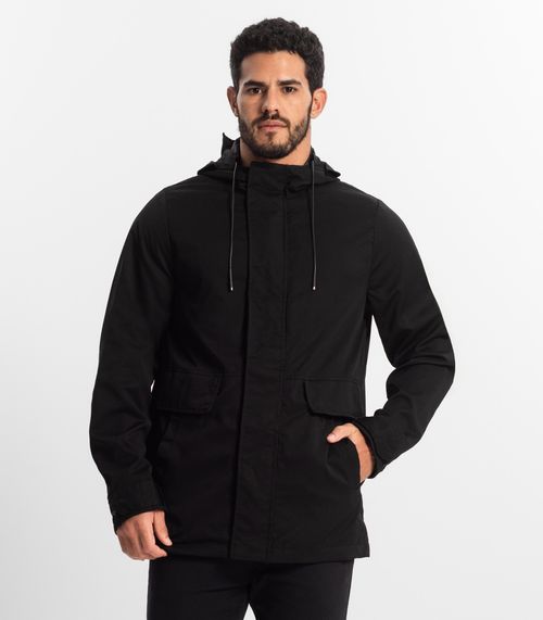 Jaqueta Parka Masculina Em Sarja Diametro Preto