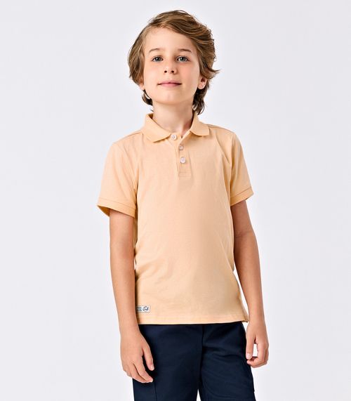 Camisa Polo Infantil Masculina Trick Nick Bege