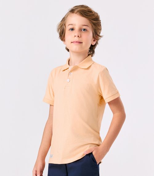 Camisa Polo Infantil Masculina Trick Nick Bege
