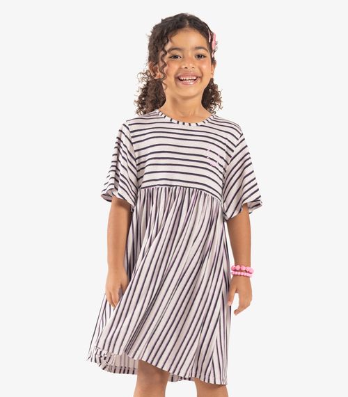 Vestido Infantil Visco Maquinetada Rovi Kids Azul